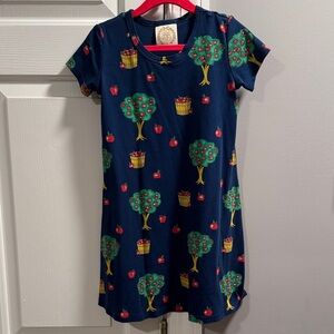 The Beaufort Bonnet Company Navy Apple Tree & Basket Print Dress
